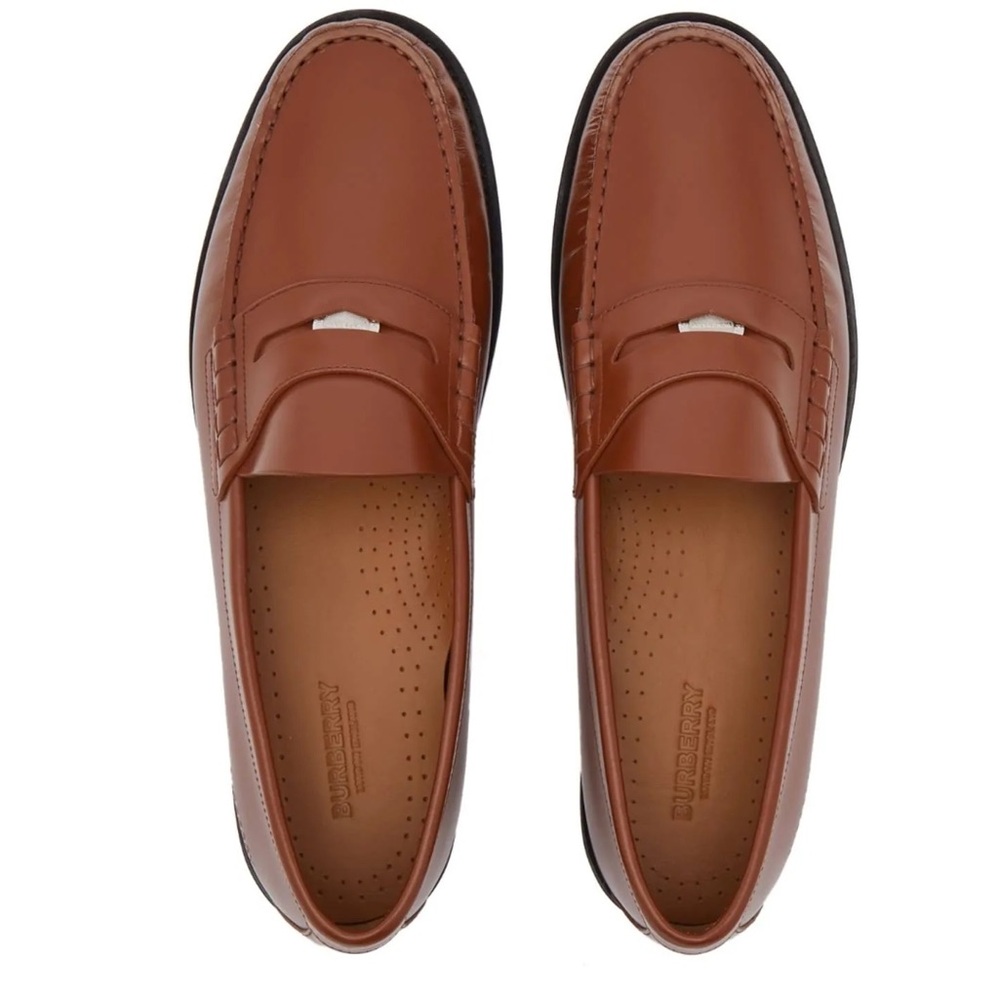 Burberry Brown Coin Loafers in Warm Oak Brown, Size EU42 UK8 US9 New w/Dust Bag - Picture 2 of 16
